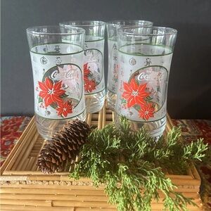 Vintage Coca Cola Christmas Drinking Glasses